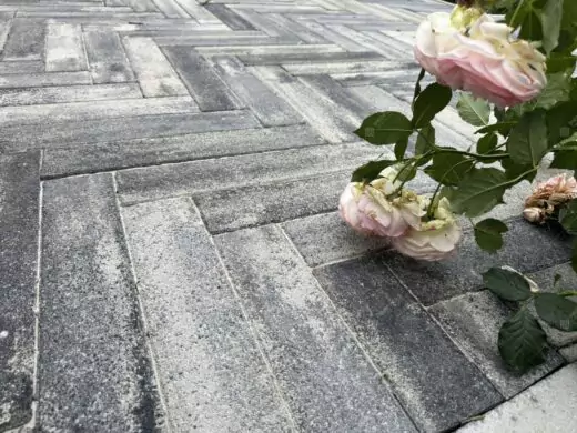 Тротуарная плитка Паркет 400х80 №15 "Антрацит", фактура гладкий, гранитная, мрамор, высота 60 мм-5